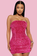 Women's Kara Sequin Mini Dress Hot Pink