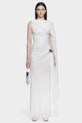 Women's Aubrie Draped Cape Maxi Dress White