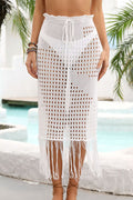 Women's Hollow Out Hip Wrap Tassel Beach Skirt