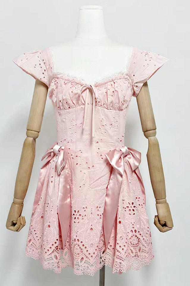 Women's Giglio Broderie Anglais Mini Dress Pink