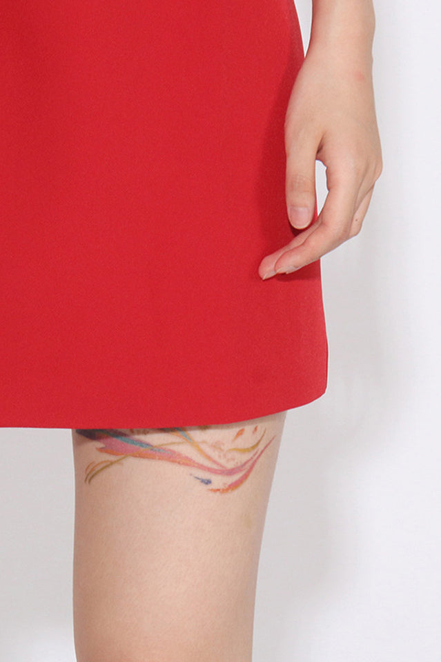 Women's Floral Appliqué Gabardine Mini Dress