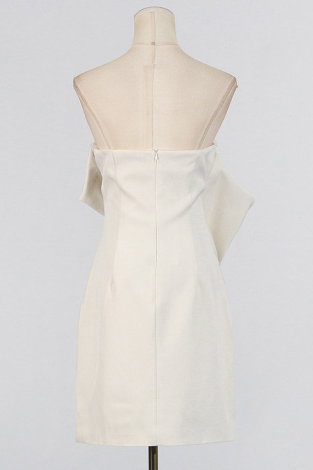 Women's Flower Strapless Ruch Mini Dress