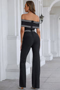 Women's Quilla Black Off Shoulder Jumpsuit