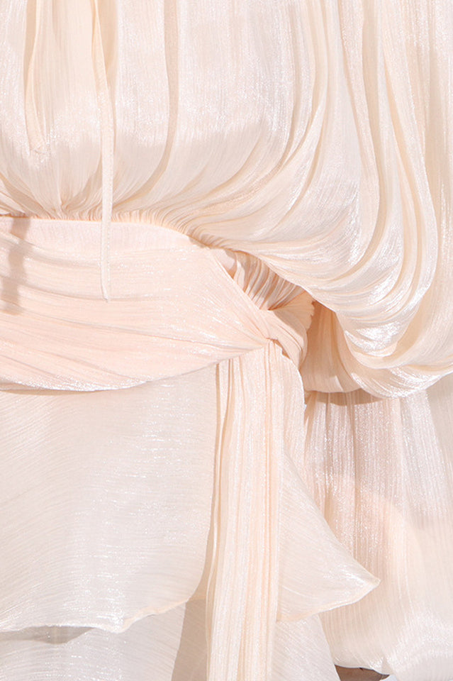 Women's Ruffled Mini Dress With Flowing Silhouette