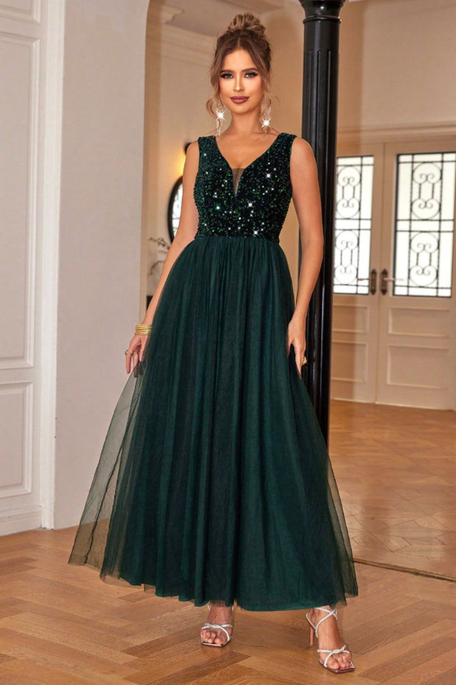 Women's Sleeveless Party Dress With Sequins