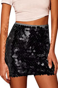 Women's Disc Sequin Mini Skirt Black