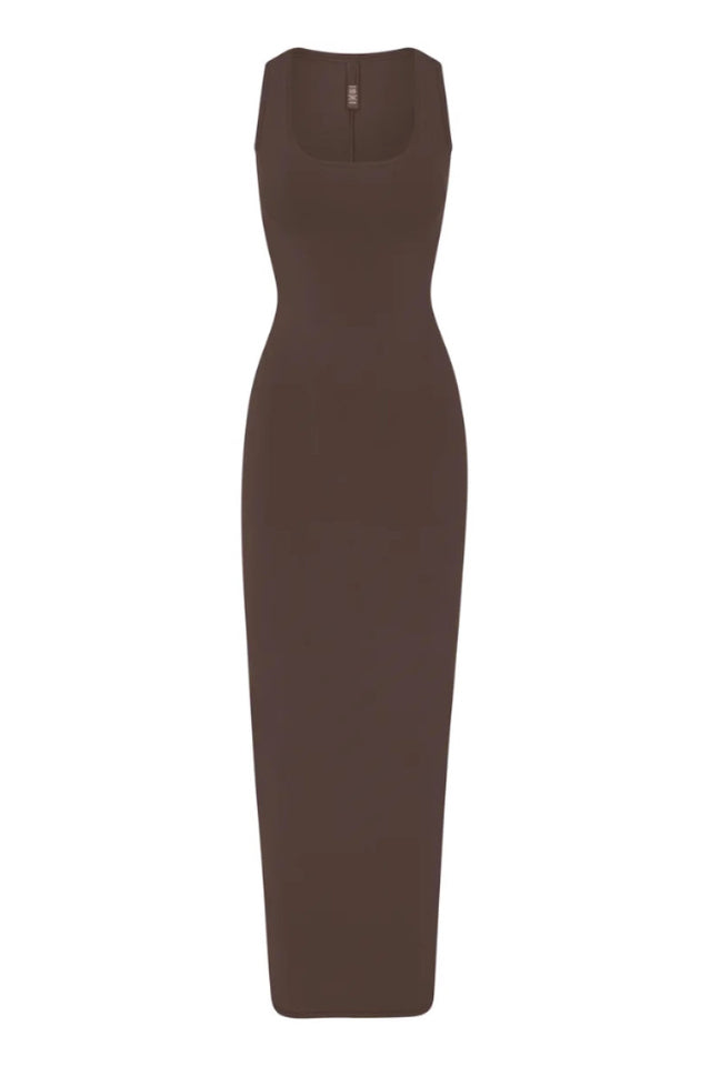 Women's SKIMS New Vintage Scoop Neck Maxi Dress Khaki