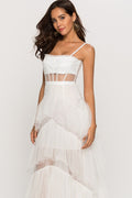 Women's Jasmine Long Spaghetti Strap Mesh Corset Gown