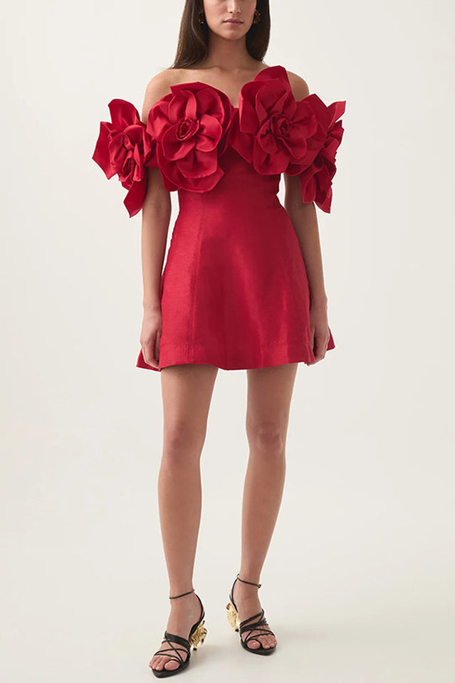 Women's Chabela Flower Off-Shoulder Mini Dress