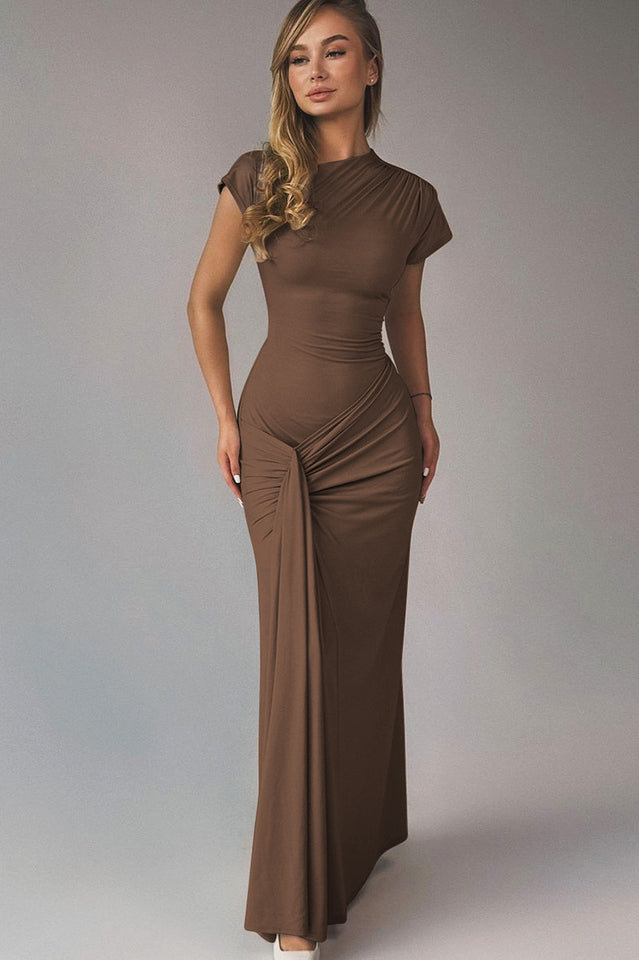 Women's Tea Bodied Maxi Dress Coffee