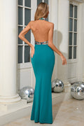 Women's Dusha Halter Flower Ruched Maxi Dress