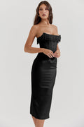 Women's Nalita Vintage Cream Beaded Strapless Dress Black