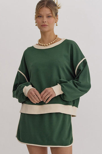 Women's Rosey Red Pullover & Skort Set Green