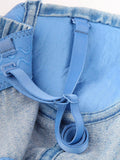 Women's Rhinestone Denim Corset Top