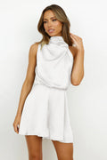 Women's On A Drive Satin Playsuit White