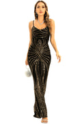 Women's Honey Couture Tie Up Formal Dress Black