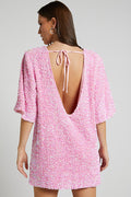 Women's Velour Sequins Mini Dress