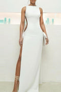 Women's Suit Bow Knitted Dress White