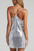 Women's Spaghetti Strap Sequin Mini Dress