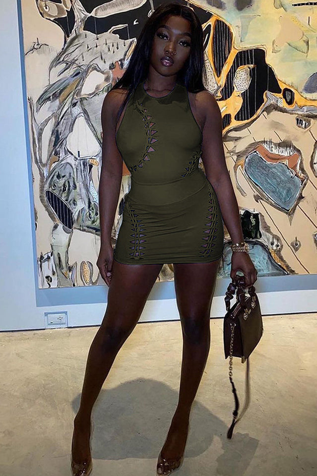 Women's Hollow Out Bodycon Skirt Set