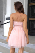 Women's Strapless A Line Tulle Homecoming Dress