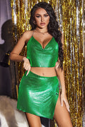 Women's Grizelda Halter Top + Mini Skirt Set Green