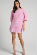Women's Velour Sequins Mini Dress