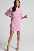 Women's Velour Sequins Mini Dress