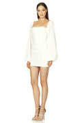 Women's Alva Balloon Sleeve Satin Corset Mini Dress White