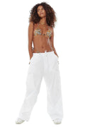 Women's Vintage Parachute Cargo Pants White