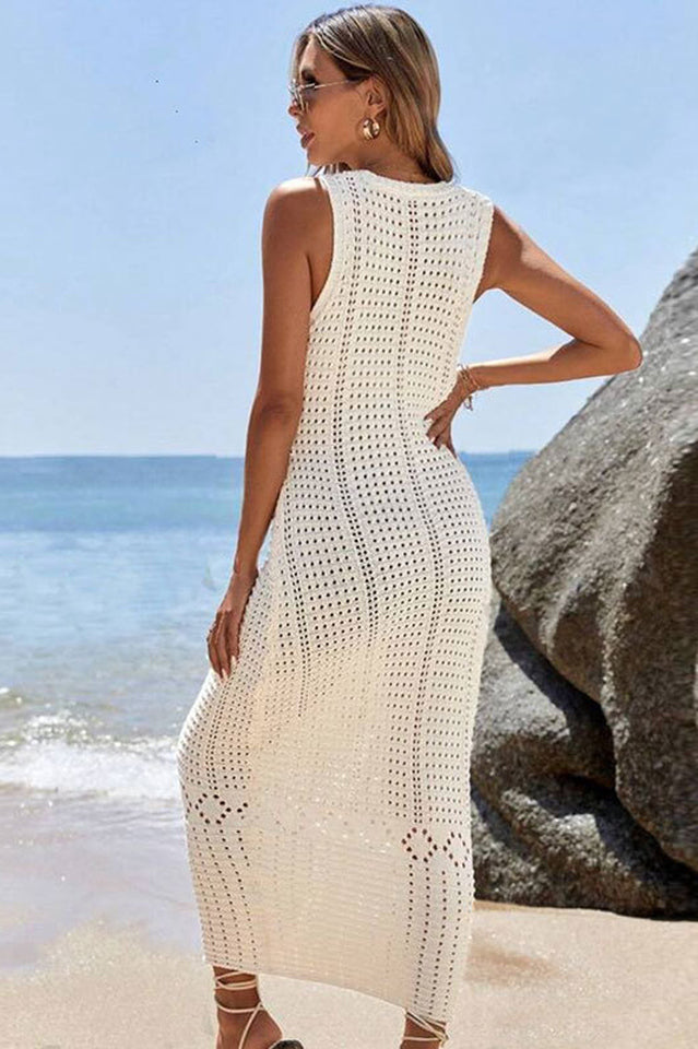 Women's Hollow Out Sleeveless Sweater Dress