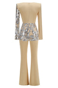 Women's Long Sleeve Sequin Jumpsuit