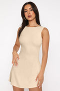 Women's A-Line Mini Dress Beige