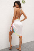 Women's Tassel Patched Irregular One Piece Beach Skirt