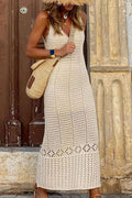 Women's Hollow Out Sleeveless Sweater Dress