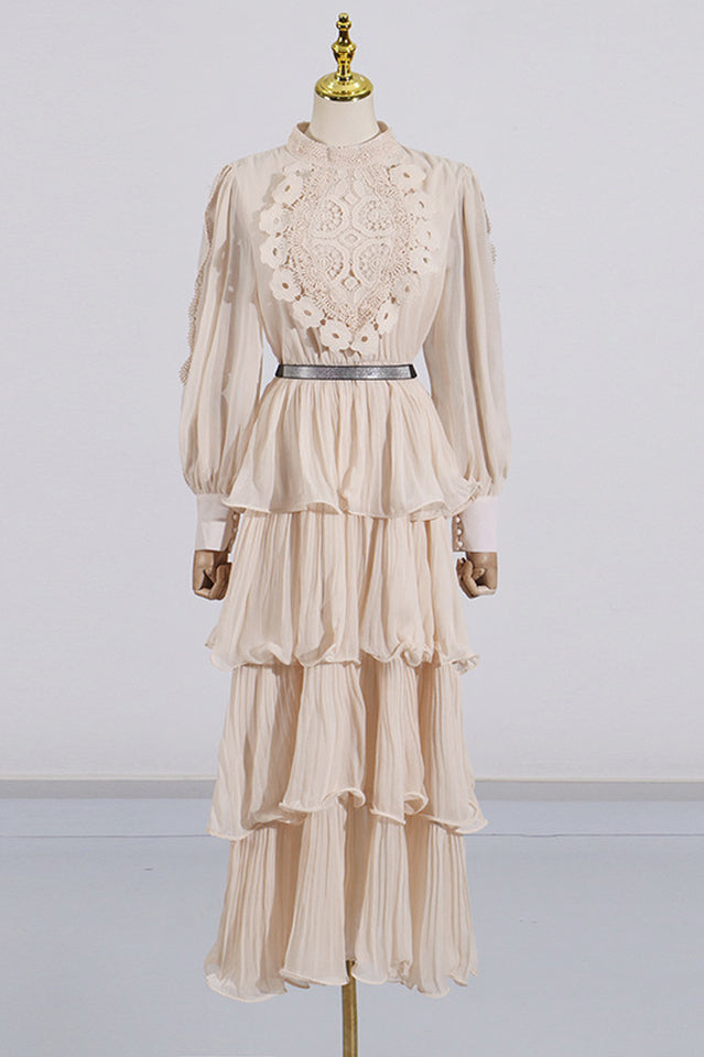 Women's Antheaa Chiffon A-Line Maxi Dress Beige