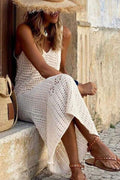 Women's Hollow Out Sleeveless Sweater Dress