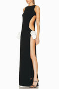 Women's Suit Bow Knitted Dress Black