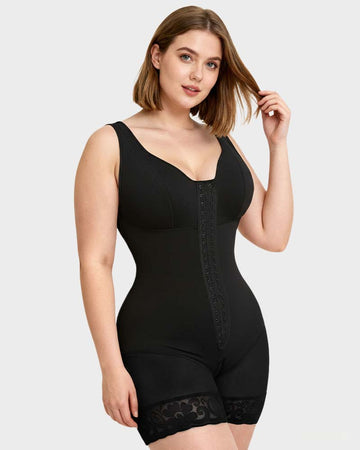 Women’s Extra Plus Size Tummy Control Shaper Bodysuit with Bra Black