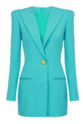 Women's Concealed Pocket Mini Jacket Turquoise