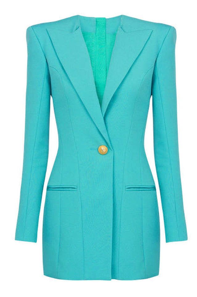 Women's Concealed Pocket Mini Jacket Turquoise