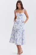Women's Elia Floral Midi Sundress Blue Print
