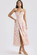 Women's Clarabelle Pink Meadow Print Cotton Sundress