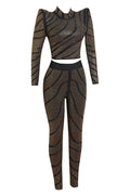 Women's Agatha Long Sleeve Rhinestone Pantsuit