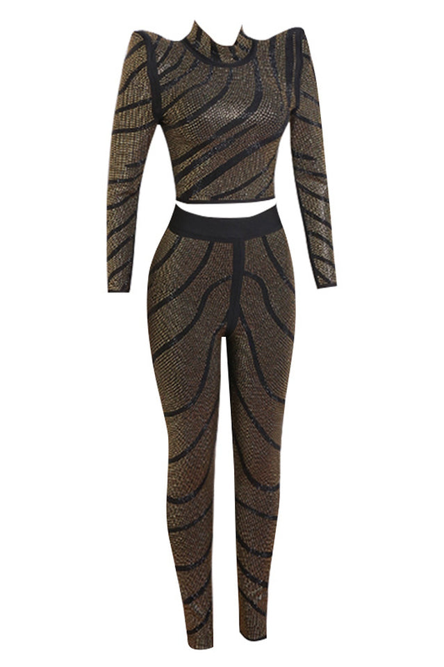 Women's Agatha Long Sleeve Rhinestone Pantsuit