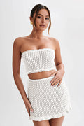 Women's Always Say Goodbye Crochet Mini Skirt Set White