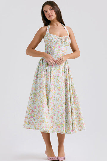 Women's Adabella Cotton Halter Midi Sundress 1#