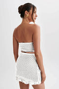 Women's Always Say Goodbye Crochet Mini Skirt Set
