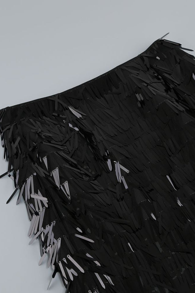 Women's Aleyna Feather Top + Sequin Skirt Set