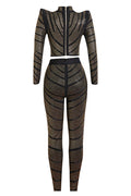 Women's Agatha Long Sleeve Rhinestone Pantsuit